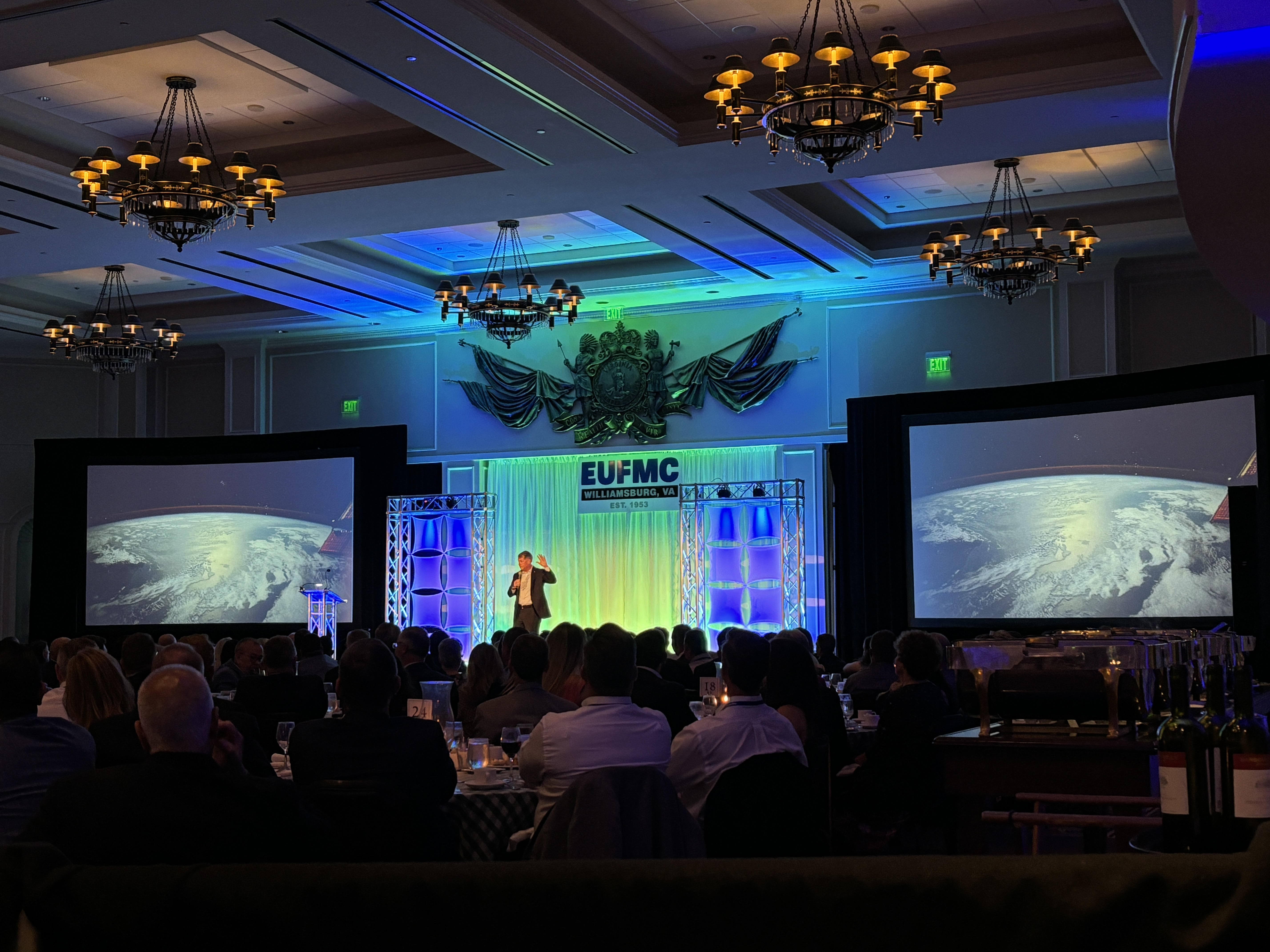 Conference stage set Williamsburg, VA